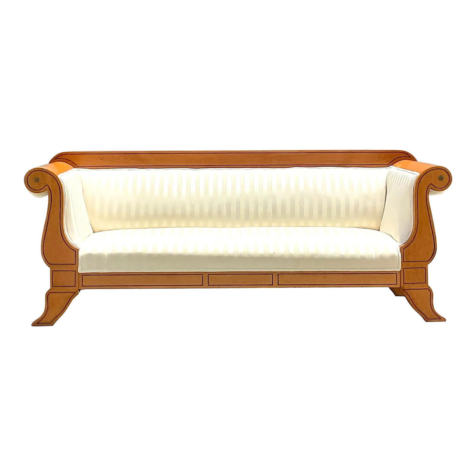 Vintage Biedermeier Style Sofa by Meyer Gunther Martini Ivory Upholstery (1 of 9)