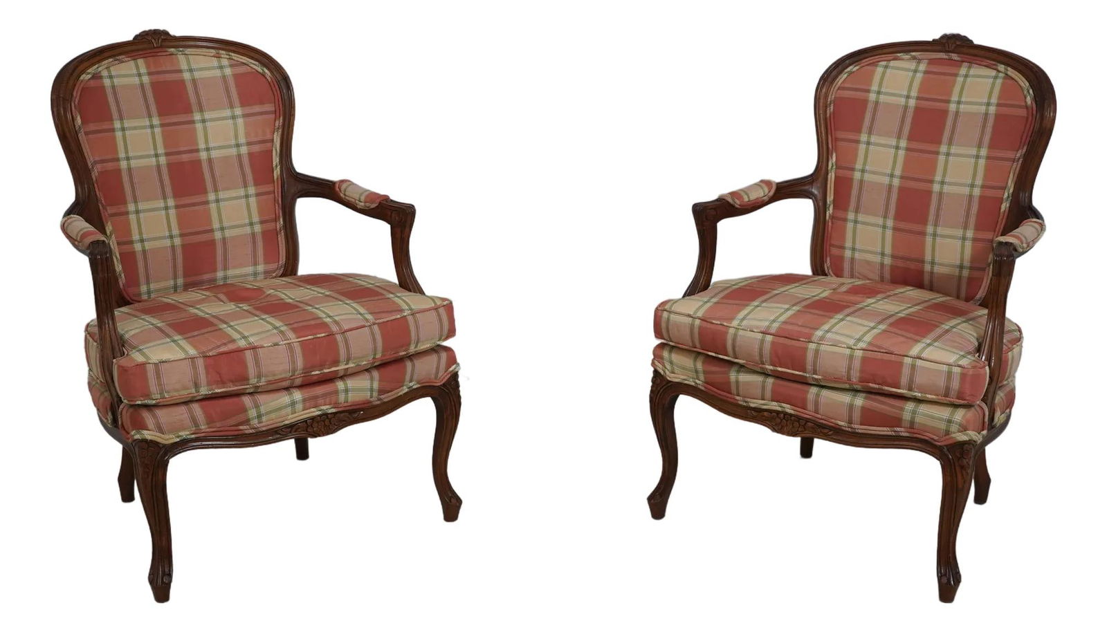 Elegant Pair of Vintage French Louis XV Bergere Chairs (1 of 10)
