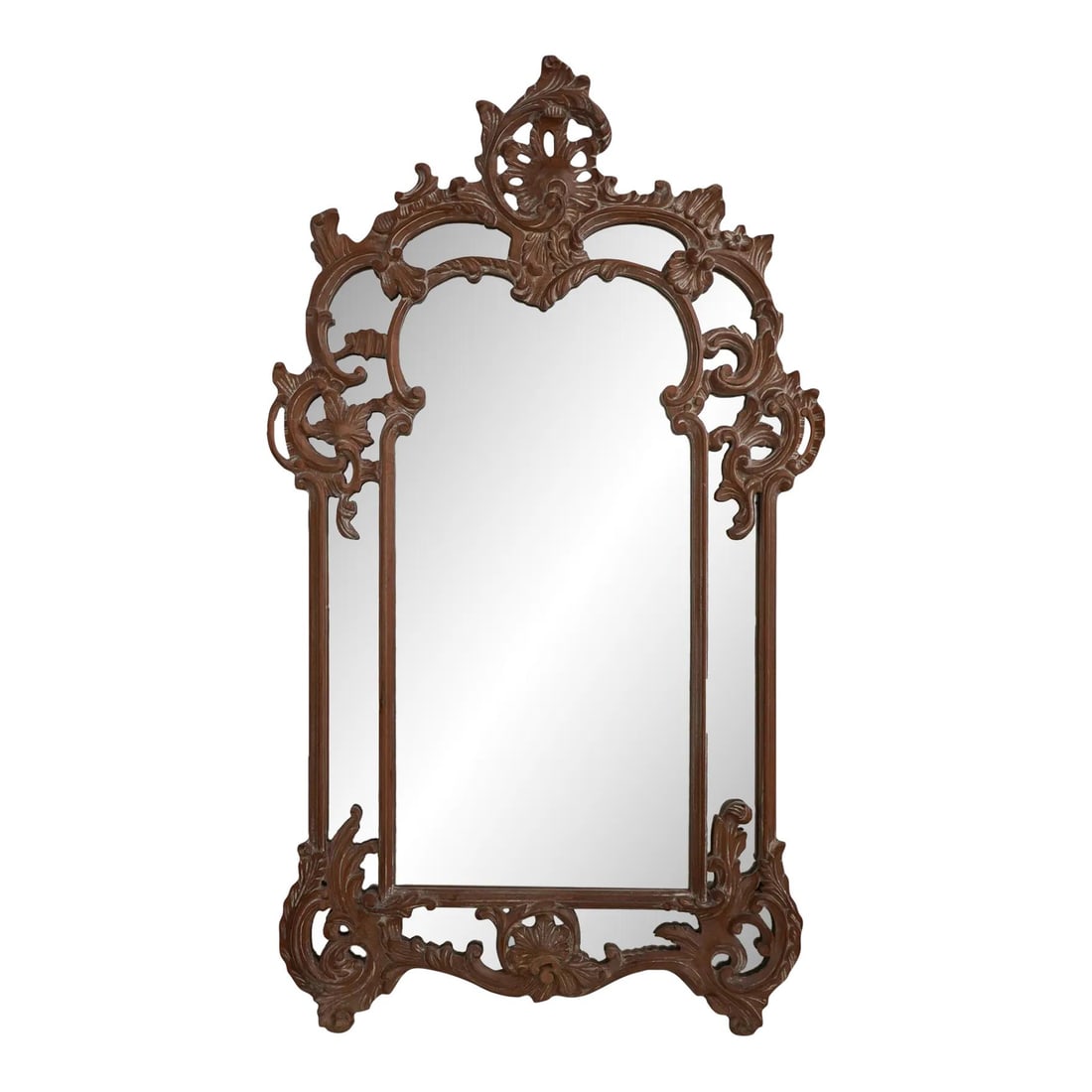 French Style Wood Carved Mirror 32 x 56.5 White Washed Finish (1 of 10)