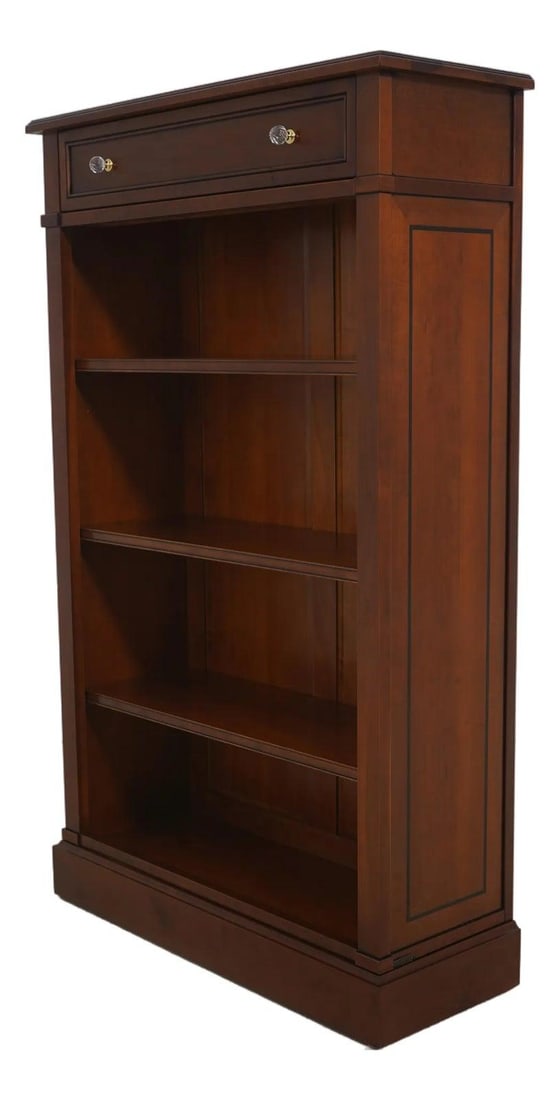 Cherry Wood Open Bookcase With Drawer And Adjustable Shelves (1 of 10)
