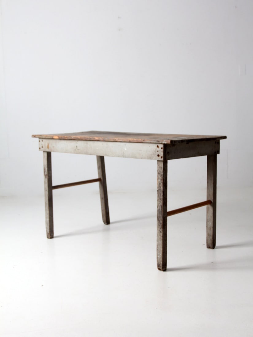 Antique Hand-Built Farmhouse Table with Two-Plank Top (1 of 9)