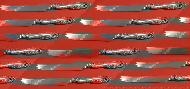 Gorham Decor Sterling Silver Steak Knife Set 12 pcs 8.5" (1 of 1)