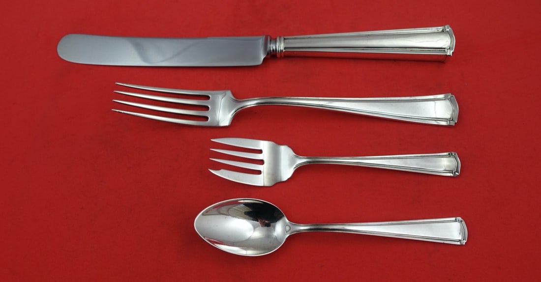 Watson Wentworth Sterling Silver 4-Piece Dinner Setting: Watson Wentworth Sterling Silver 4-Piece Dinner Setting This exquisite 4-piece dinner setting from the Wentworth pattern by Watson is crafted from high-quality sterling silver, showcasing timeless ele