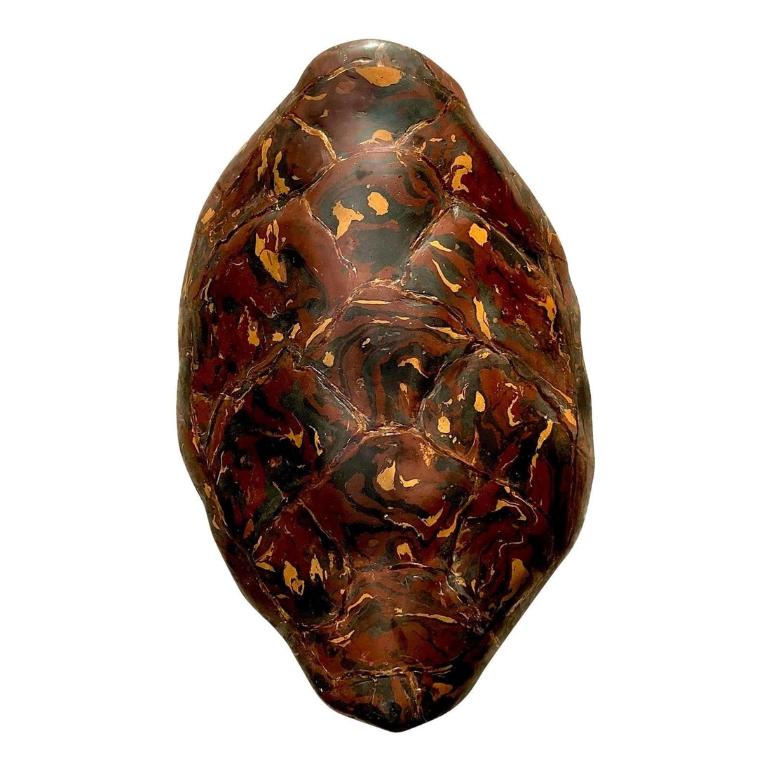 Large Scagliola Turtle Shell Wall Sculpture in Pigmented Plaster with Marbled Finish: Large Scagliola Turtle Shell Wall Sculpture in Pigmented Plaster with Marbled Finish This vintage artisanal sculpture is crafted using the scagliola technique to capture the intricate form of a giant