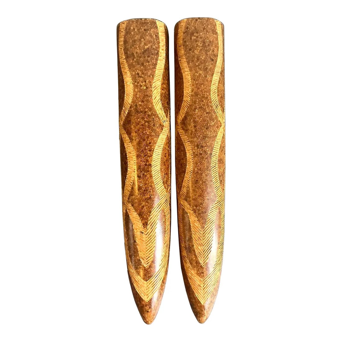 Monumental Vintage Boho Coconut Shell Wall Sconces - Pair (1 of 6)