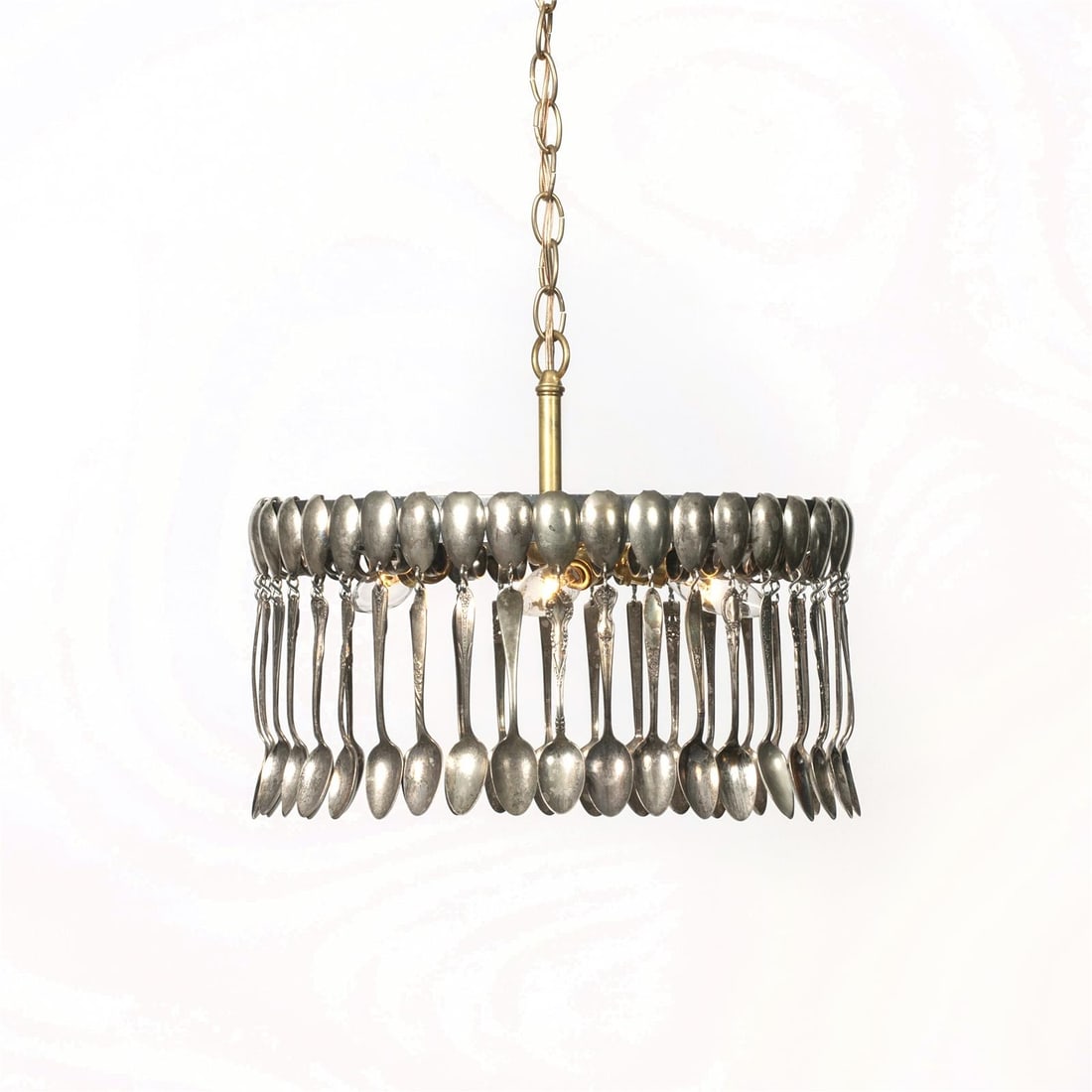 Elegant Silver-Plated Vintage Style 3-Light Bowl Chandelier (1 of 1)