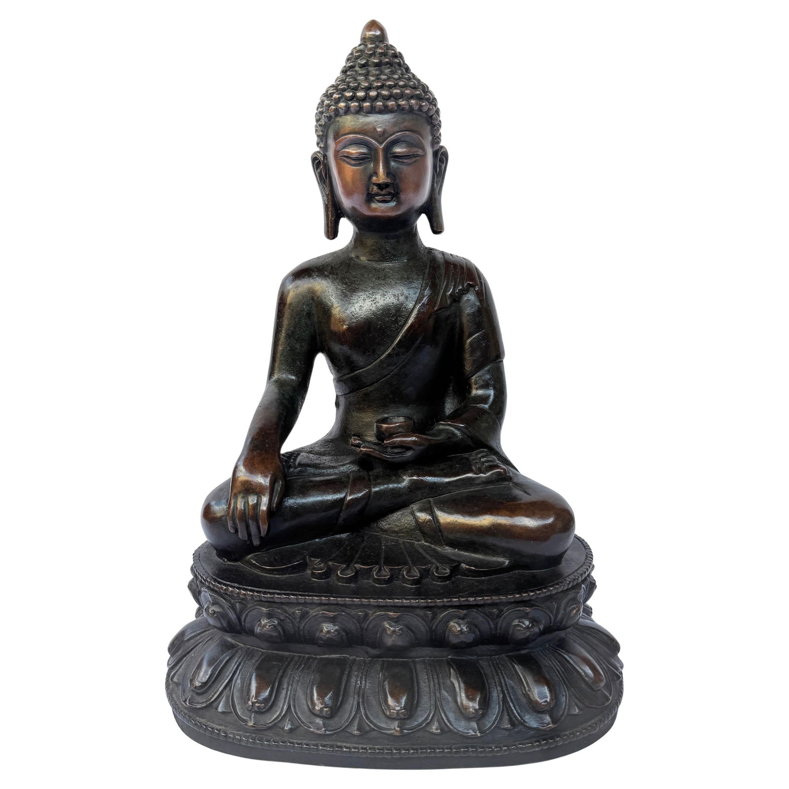 Antique Chinese Bronze Shakyamuni Buddha Sculpture Early 20th Century (1 of 13)