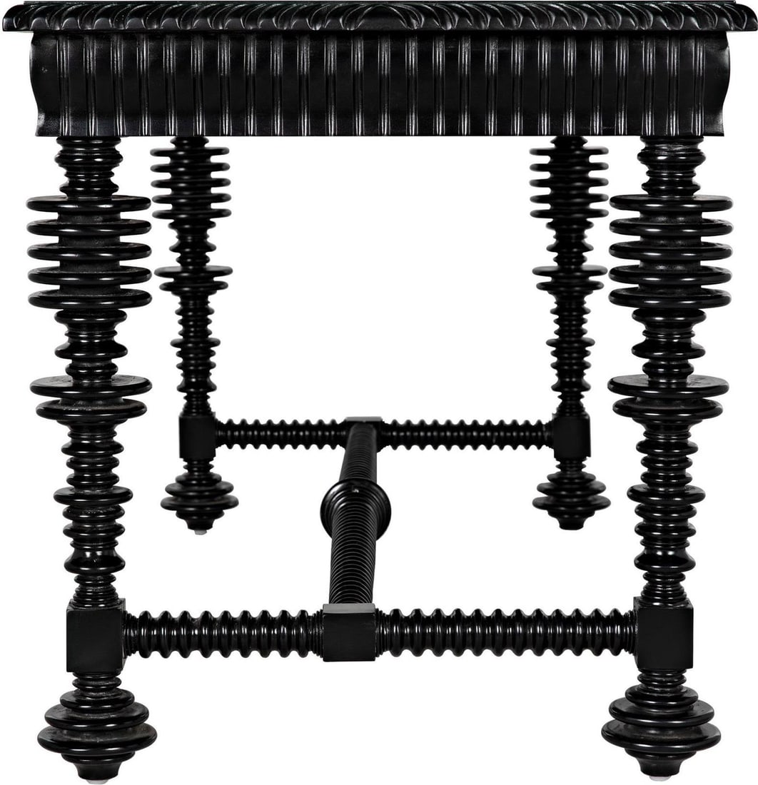 Elegant Portuguese Black Mahogany Desk with Brass Pulls: Elegant Portuguese Black Mahogany Desk with Brass Pulls This Timeless Black Mahogany Desk combines elegance with functionality, featuring a hand-rubbed black finish and decorative brass pulls. Designe