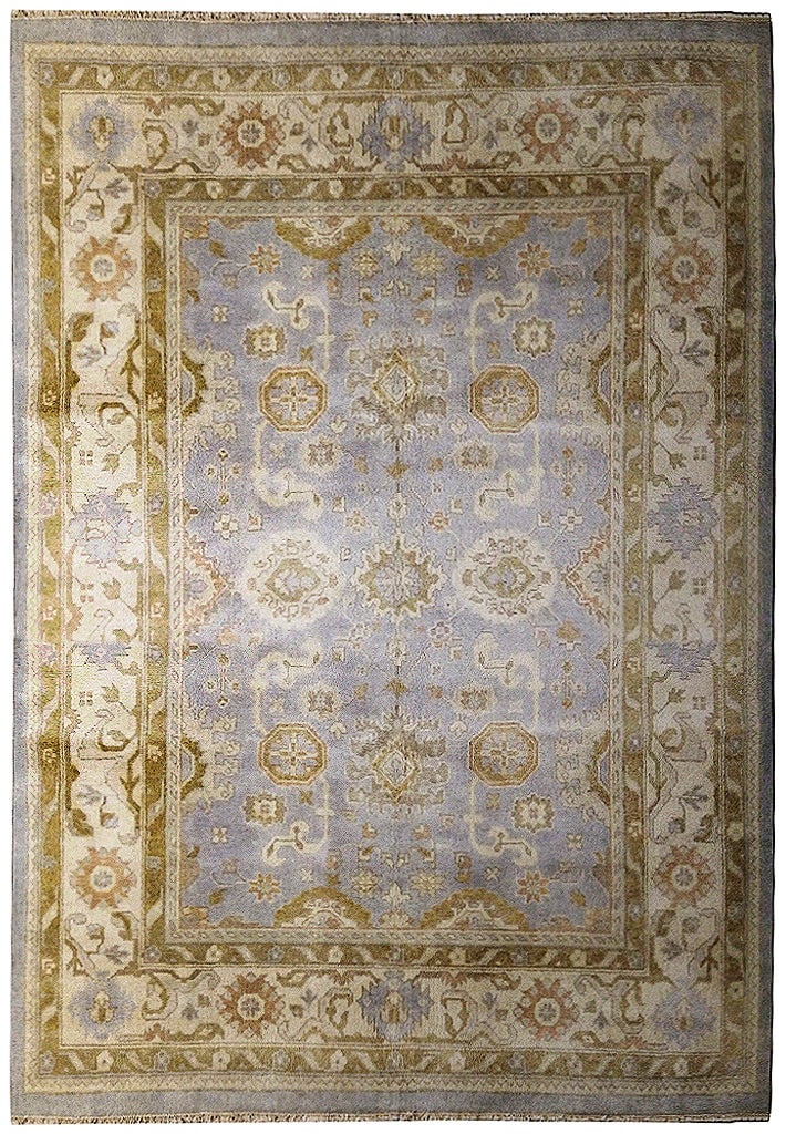 Light Blue Oushak Wool Rug 8.2 x 9.11 ft Premium Quality (1 of 9)