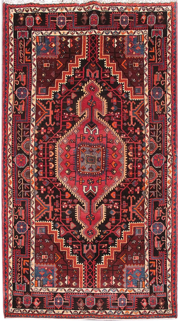 Handcrafted 4'3 x 8' Red Persian Zanjan Area Rug from Iran: Handcrafted 4'3 x 8' Red Persian Zanjan Area Rug from Iran Free continental US Shipping Introducing the 4.3 x 8 Red Persian Zanjan Rug, a stunning embodiment of Persian weaving traditions. Handcrafted
