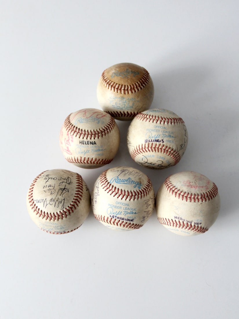 Set of 6 Pioneer League Baseballs with Signatures from Early 1990s (1 of 18)