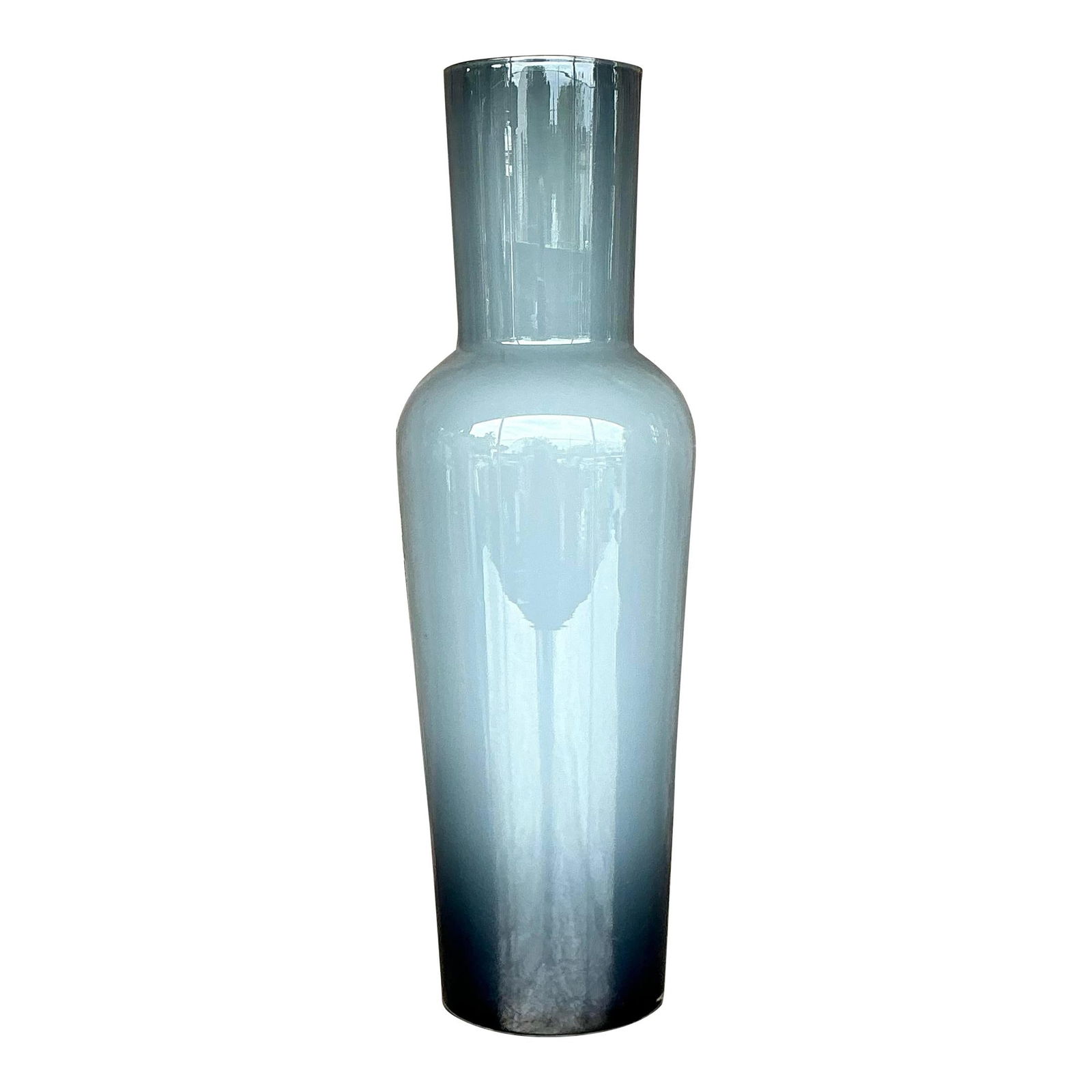 Vintage Contemporary Art Glass Ombre Vase 22 Inches Gray (1 of 5)