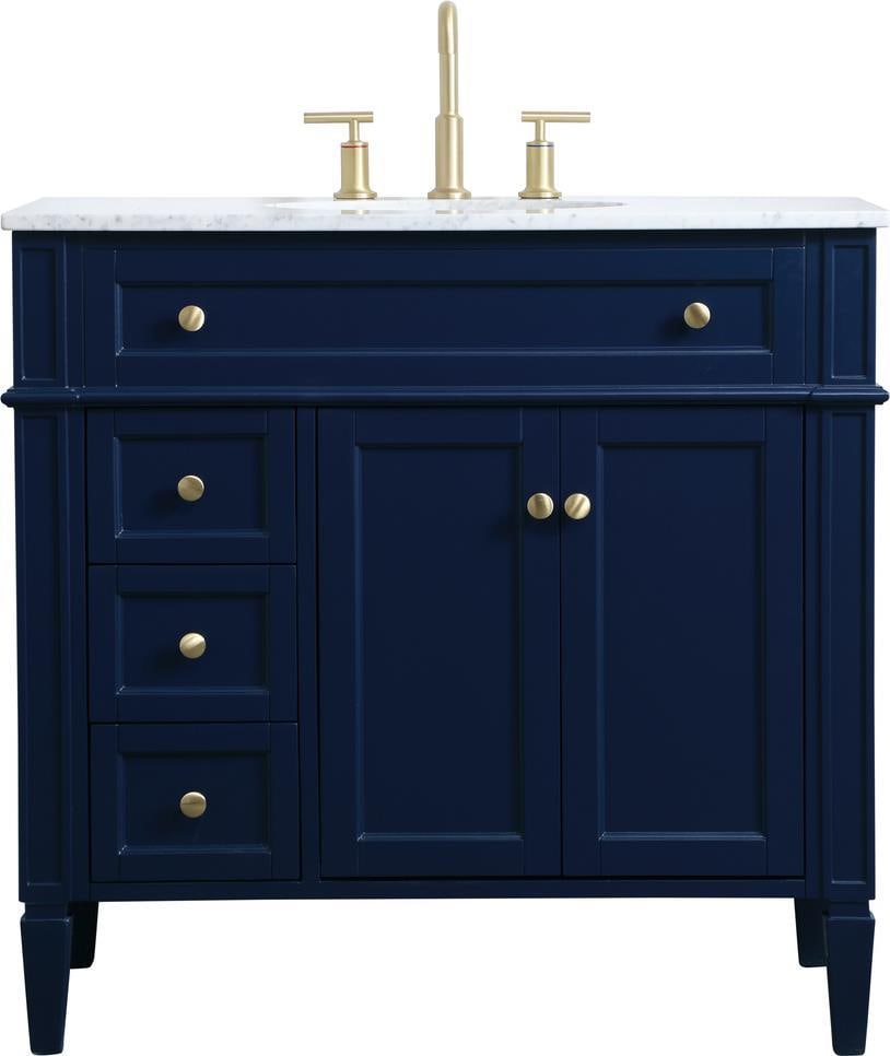 Elegant Lighting Contemporary Blue Bathroom Vanity 36 Inches: Elegant Lighting Contemporary Blue Bathroom Vanity 36 Inches Elevate your bathroom decor with this Contemporary Blue Bathroom Vanity, designed to bring a modern touch to your space. Crafted from durab