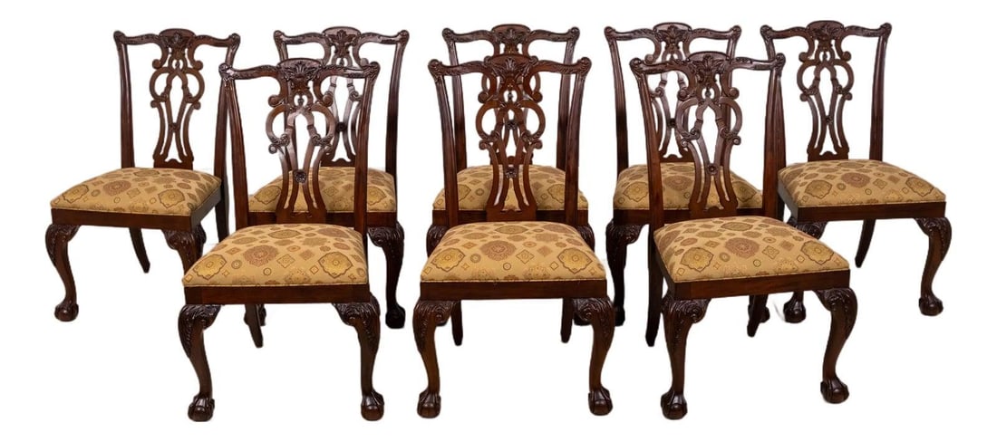 Elegant Set of 8 Ethan Allen Chauncey Mahogany Side Chairs (1 of 10)