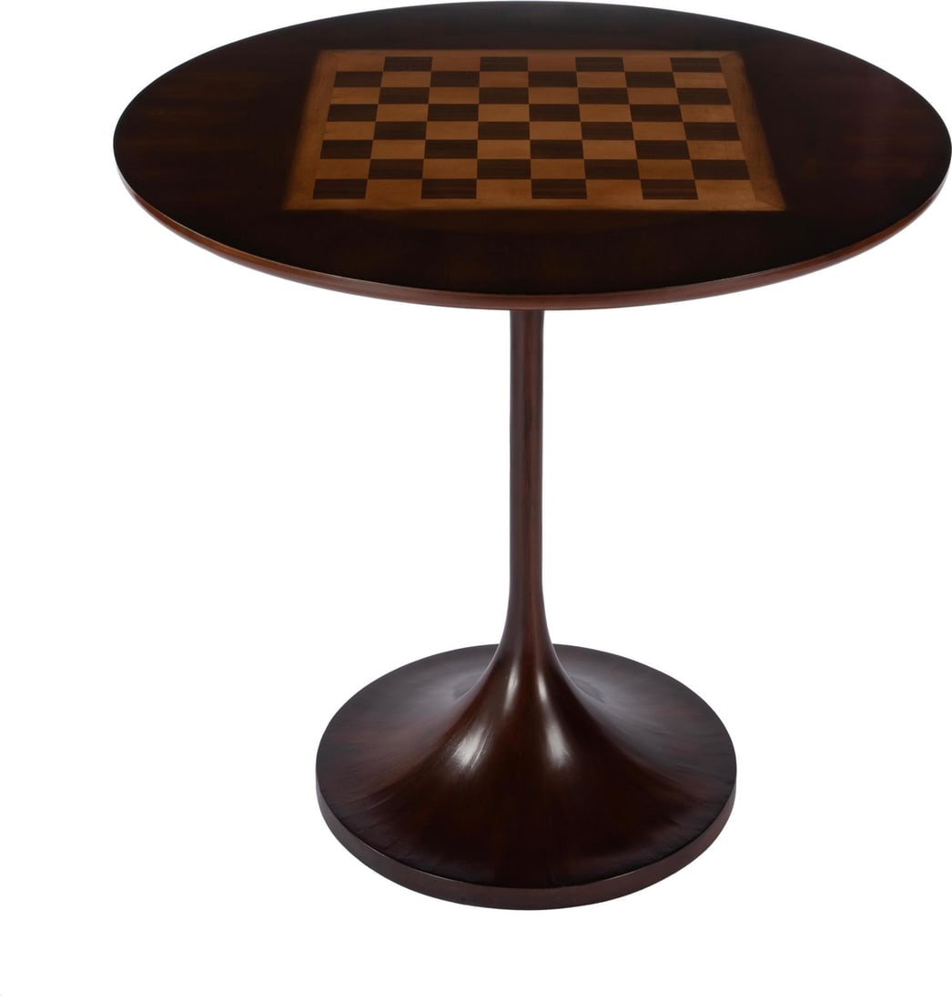 Butler Francis Round Pedestal Game Table in Dark Brown Cherry (1 of 4)