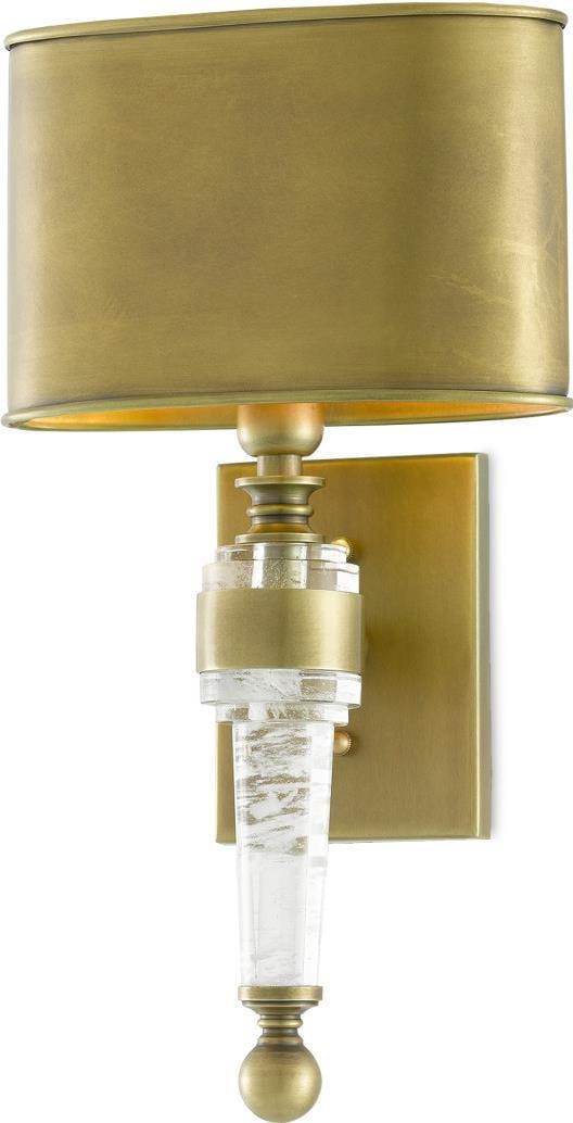 Currey Lindau Brass Wall Sconce with Crystal Shade (1 of 5)
