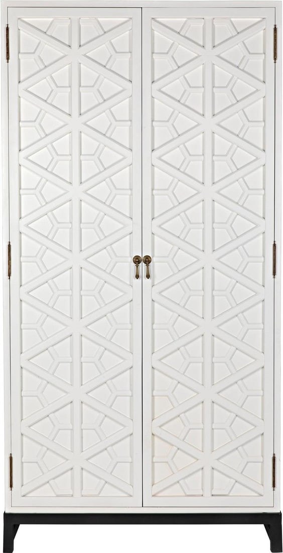 Maharadscha White Hutch by Noir Matte Black Brass Pulls (1 of 7)