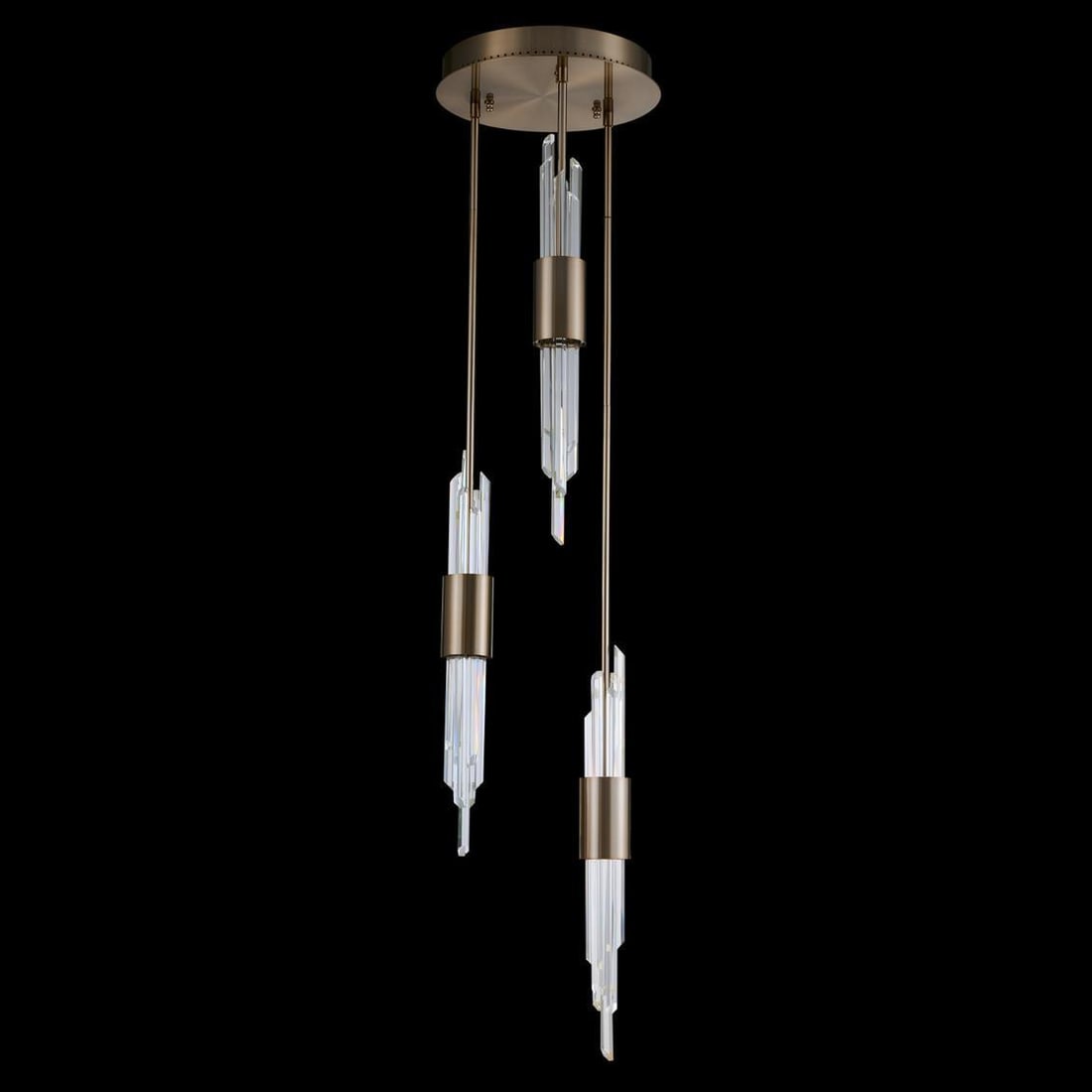 Kalco Lucca 3-Light LED Foyer Light Brushed Champagne Gold: Kalco Lucca 3-Light LED Foyer Light Brushed Champagne Gold Illuminate your space with the Contemporary Lucca 3 LED Foyer Light, a stunning addition to any indoor setting. This fixture features a styli