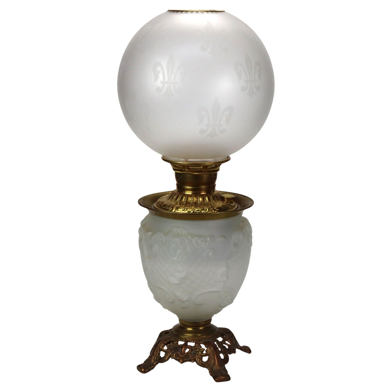 Victorian Antique Opalescent Glass Gone With The Wind Lamp C1890 (1 of 12)