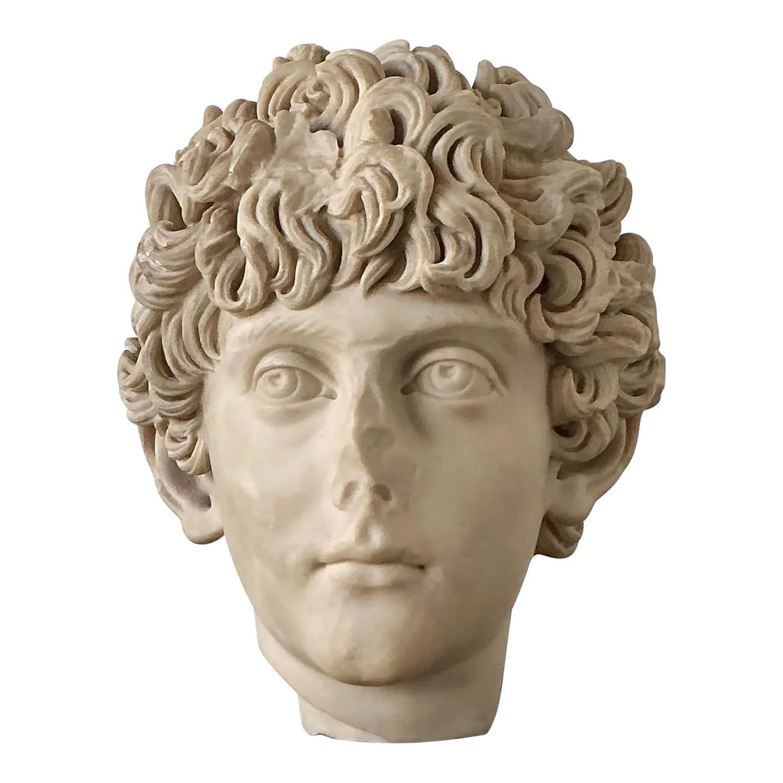 Cast Marble Marcus Aurelius Bust on Distressed Black Wooden Plinth (1 of 10)