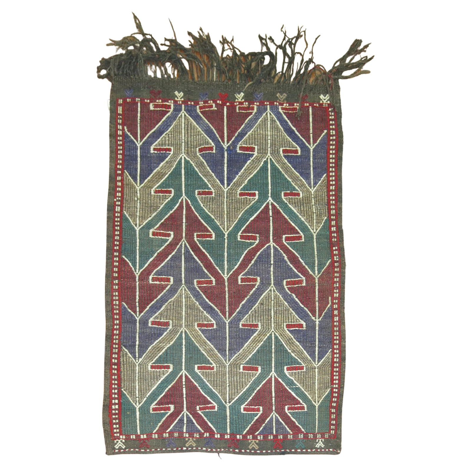 Mid-20th Century Jajim Turkish Kilim Rug 3' x 4'4" Wool Hand-Woven (1 of 10)