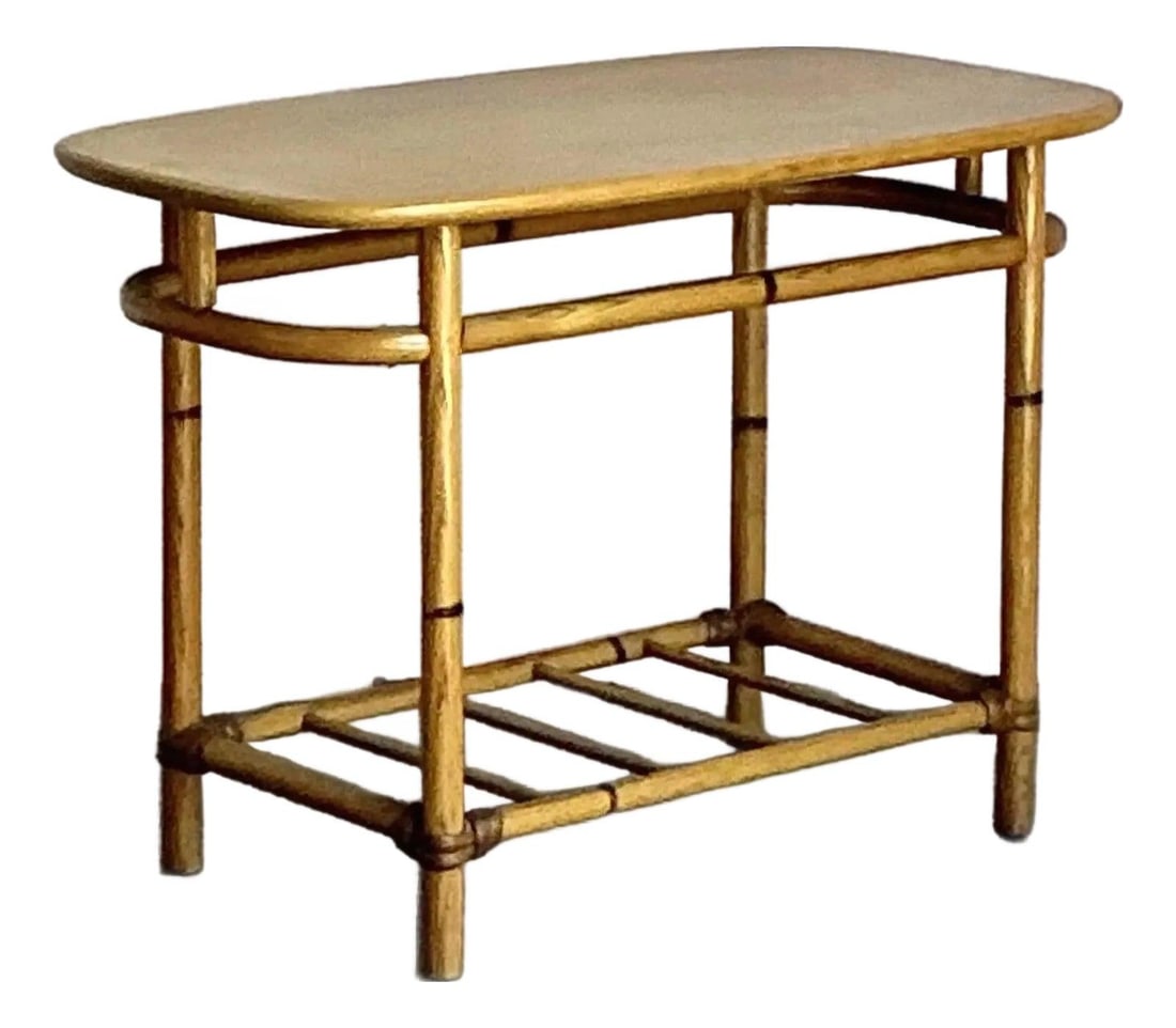 Mid-Century Haywood Wakefield Hard Maple Side Table with Faux Bamboo (1 of 8)