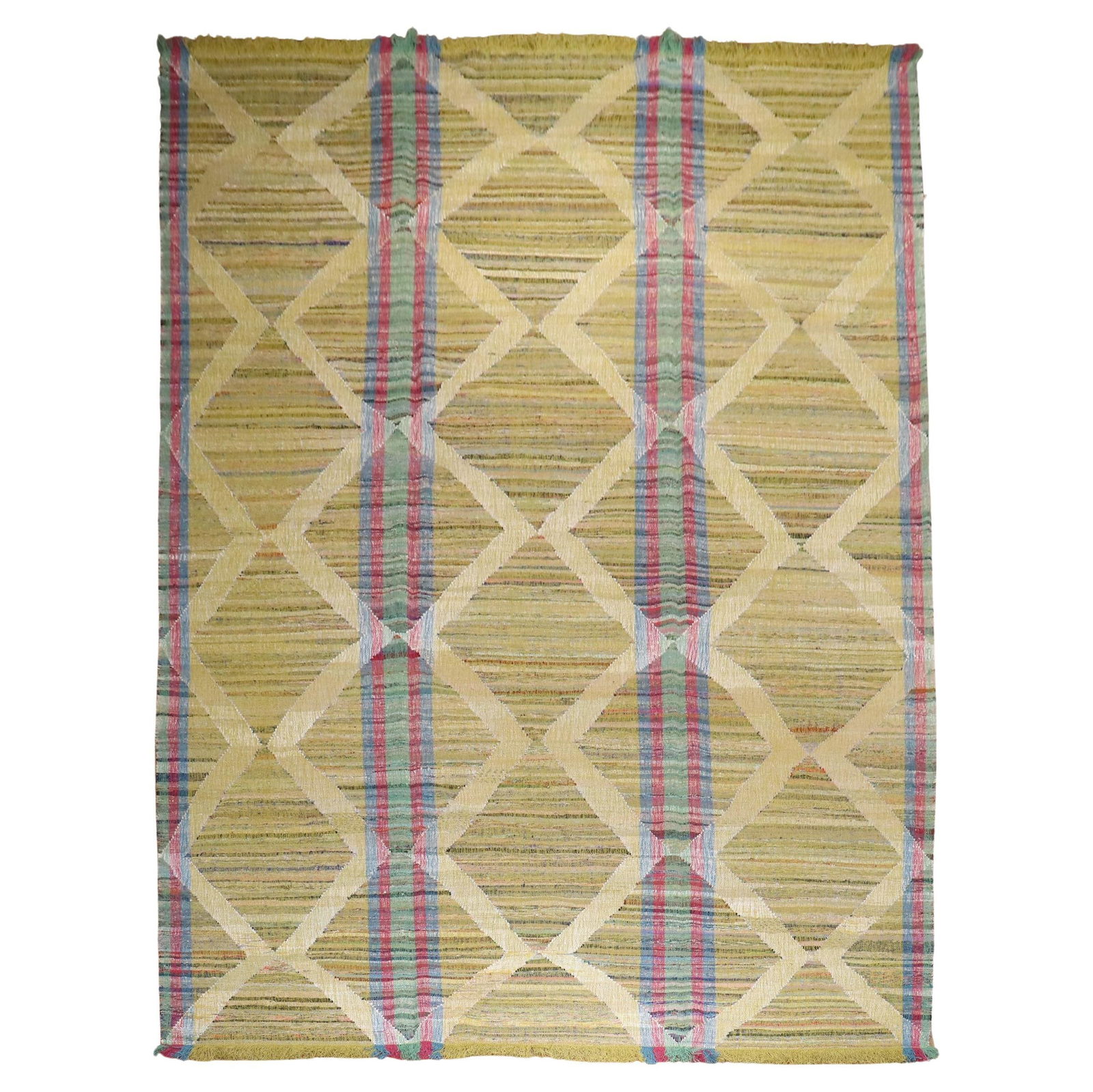 Funky Vintage Turkish Kilim Rug 10'2" x 14'10" Wool Hand-Knotted (1 of 9)