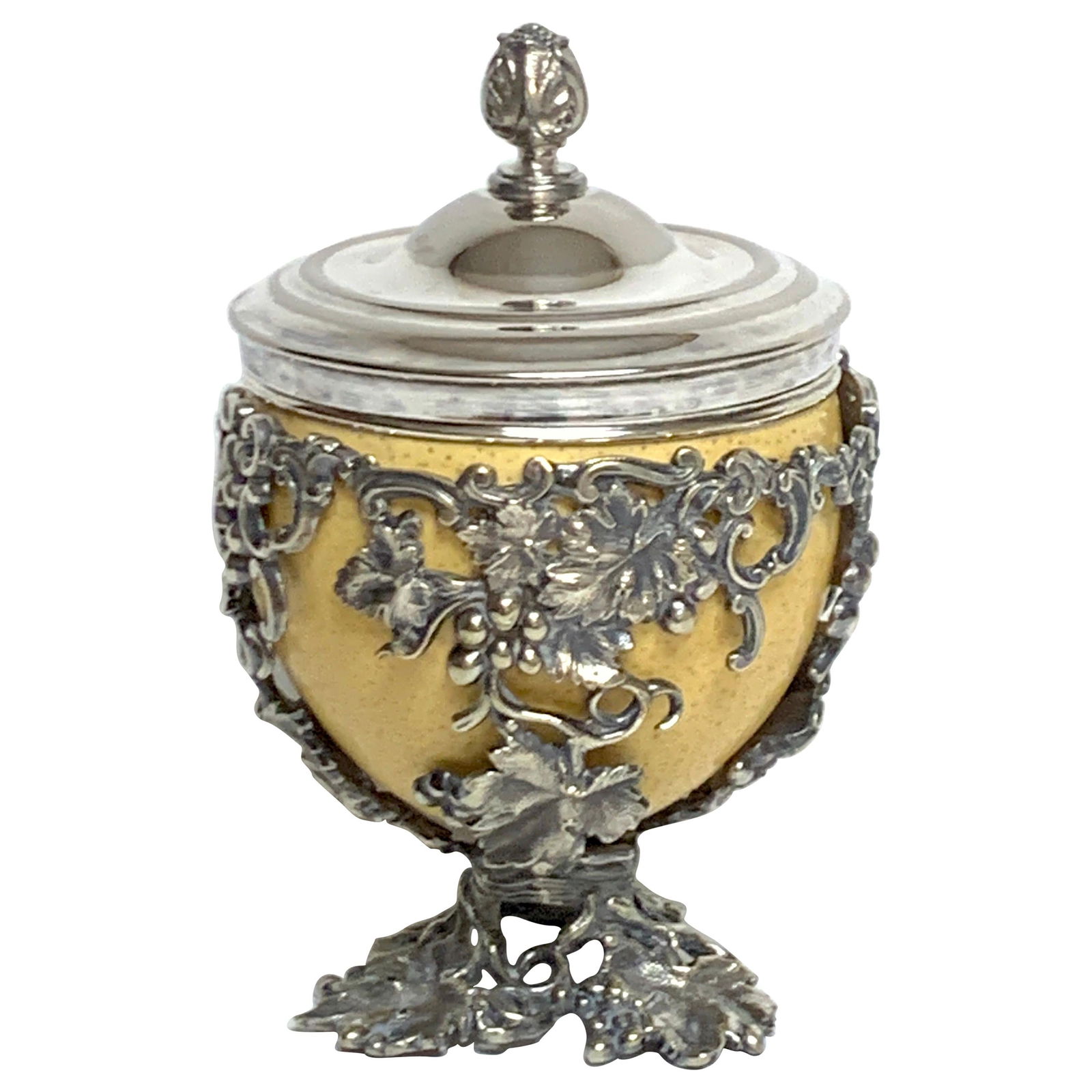 19th Century Elkington Silver Plated Ostrich Egg Box High Victorian Style (1 of 13)