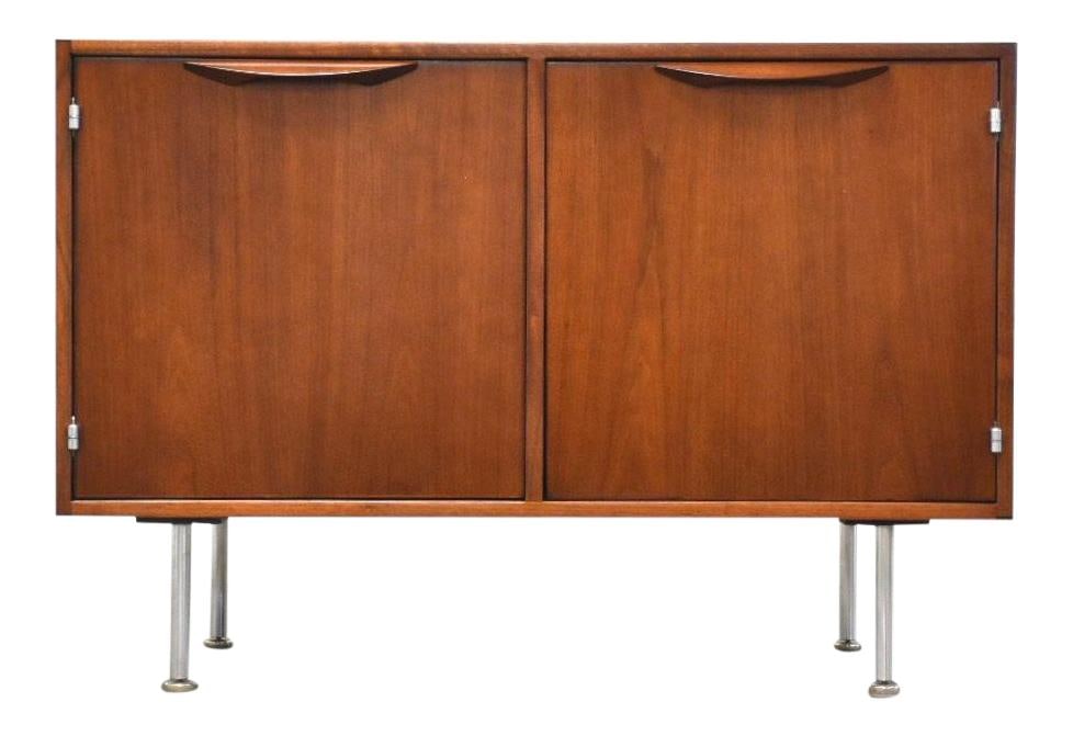 Jens Risom Mid Century Walnut Credenza with Chrome Legs (1 of 9)