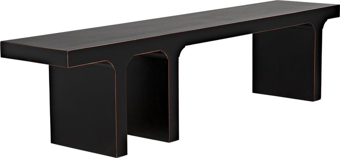 Noir Kir Traditional Mahogany Bench Hand-Rubbed Black Finish (1 of 12)