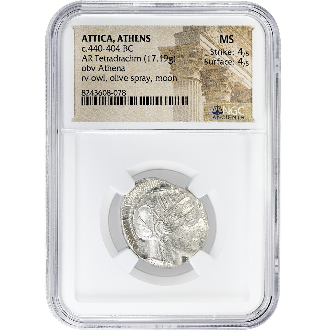 Athens Attica Ancient Silver Tetradrachm NGC MS 440-404 BC (1 of 4)