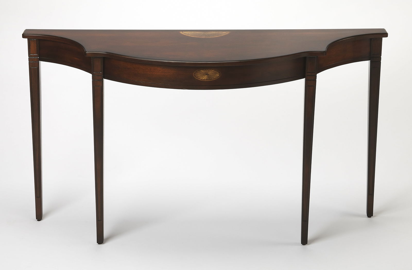 Butler Chester Demilune Console Table in Brown Cherry Finish (1 of 2)