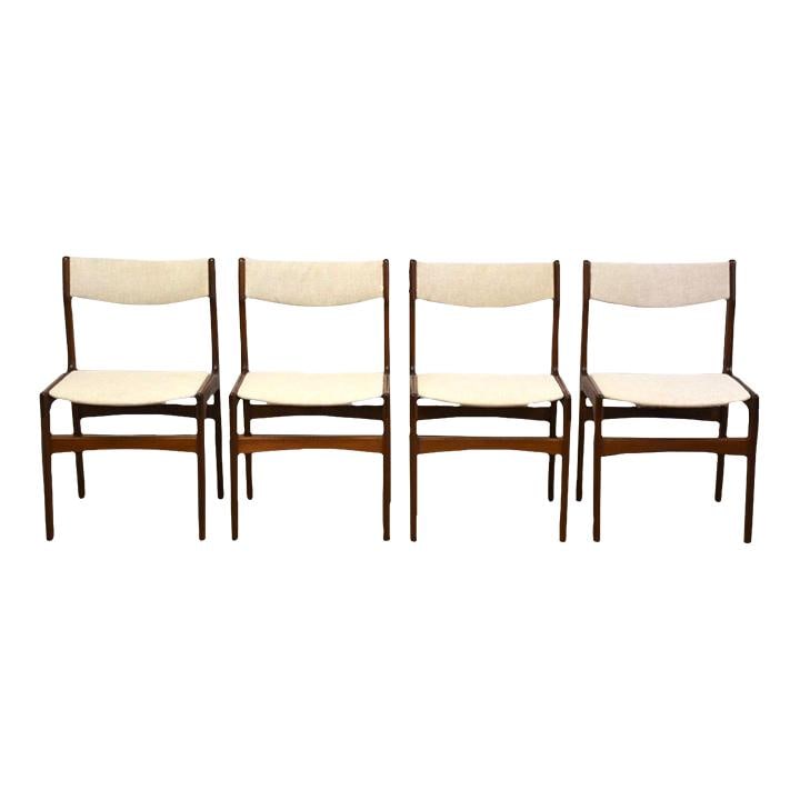 Mid Century Danish Modern Teak Dining Chairs Set of 4 (1 of 7)