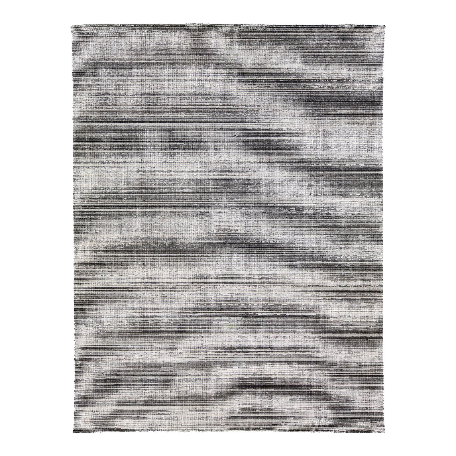 Handmade Gray Bamboo Silk Stripe Rug 9' x 12': Handmade Gray Bamboo Silk Stripe Rug 9' x 12' Enhance your space with this exquisite handmade groove rug from, crafted from a luxurious blend of bamboo and silk. Featuring a captivating all-over strip