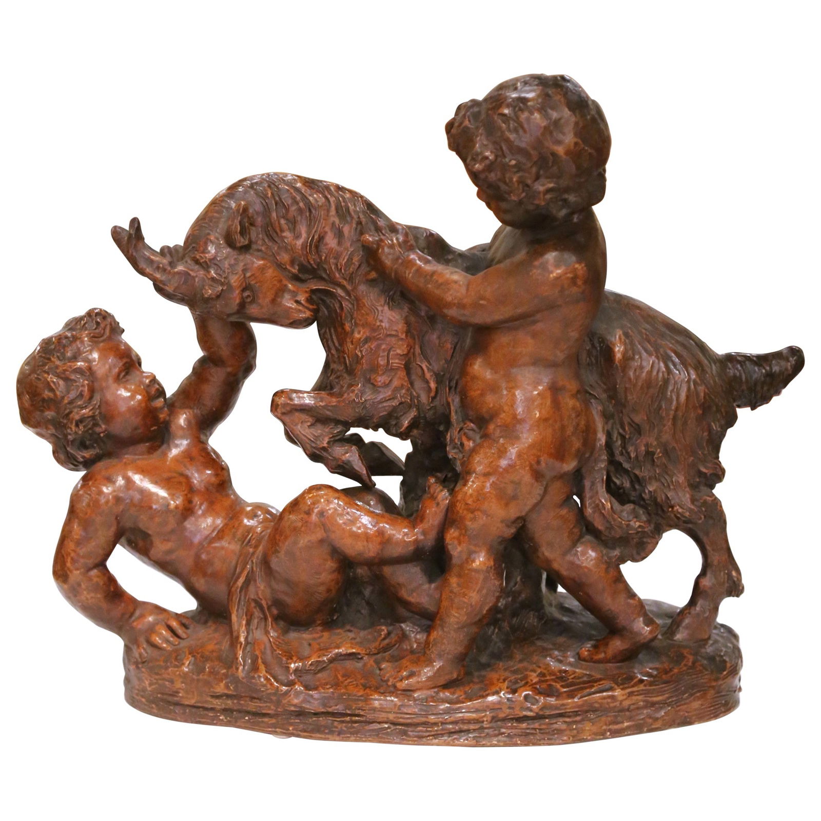 19th Century French Baroque Terracotta Sculpture of Cherubs by P. De Leonardi (1 of 12)