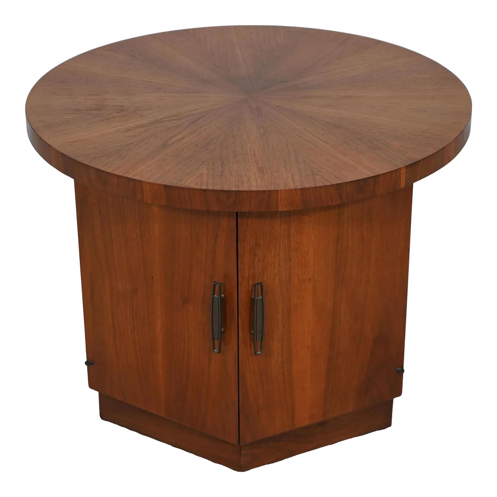 Lane Mid Century Modern Walnut 2 Door Lamp Table 27x27 (1 of 10)