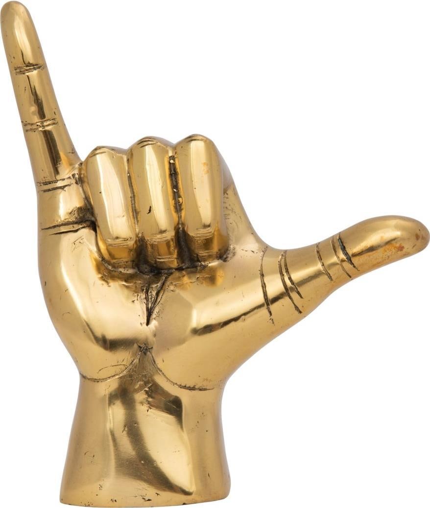 Hawaiian Collection Brass Hand Sculpture with Marble Base (1 of 1)