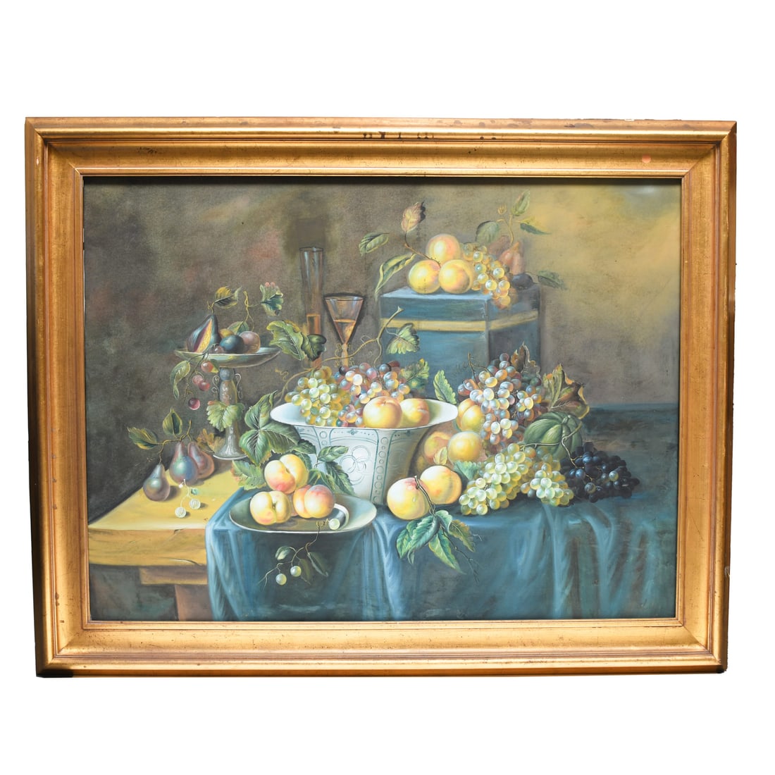 Framed Contemporary Oil Painting Still Life Fruit 57.25 x 45.25 (1 of 2)