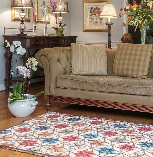 Camp Pinnacle Early American Style Rug 2x8 Hooked Burlap Back (1 of 1)