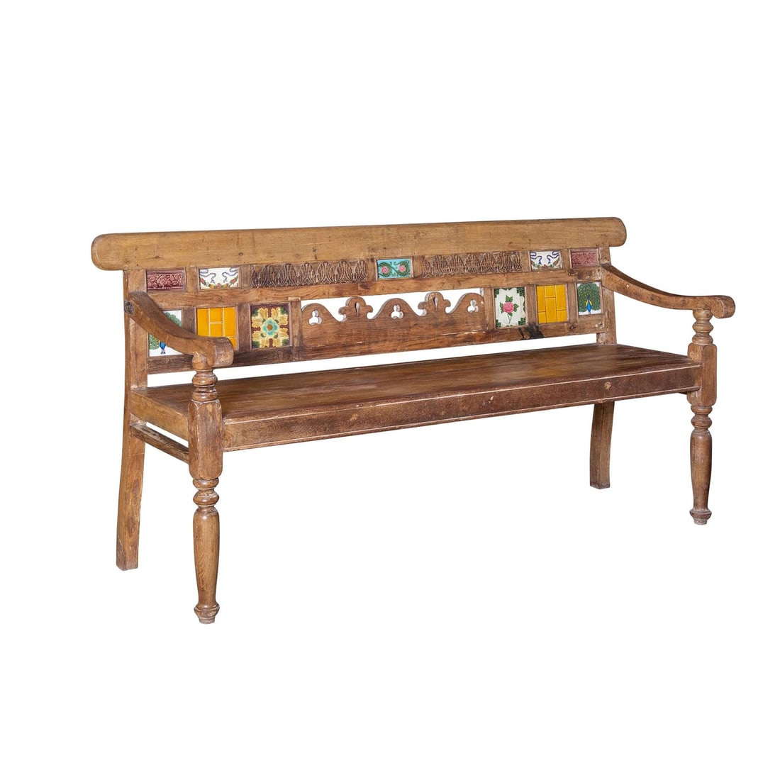 Antique Style Indian Bench Crafted from Reclaimed Wood (1 of 1)