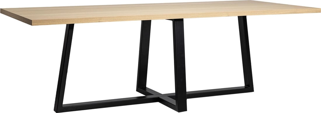 Bryson Modern Dining Table Oak Veneer Black Metal Base 30H (1 of 3)