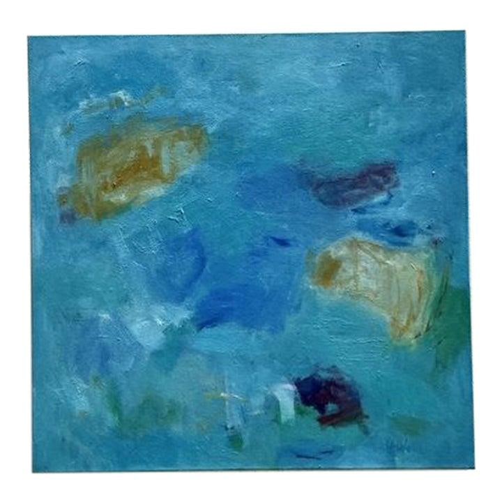 Vintage Boho Abstract Oil Painting on Canvas 36" x 36" (1 of 7)