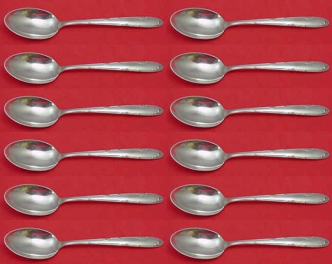 Towle Madeira Sterling Silver Teaspoon Set 12 Pieces 5 7/8": Towle Madeira Sterling Silver Teaspoon Set 12 Pieces 5 7/8" This exquisite 12-piece teaspoon set from the Madeira pattern by Towle is crafted from high-quality sterling silver. Each teaspoon measures