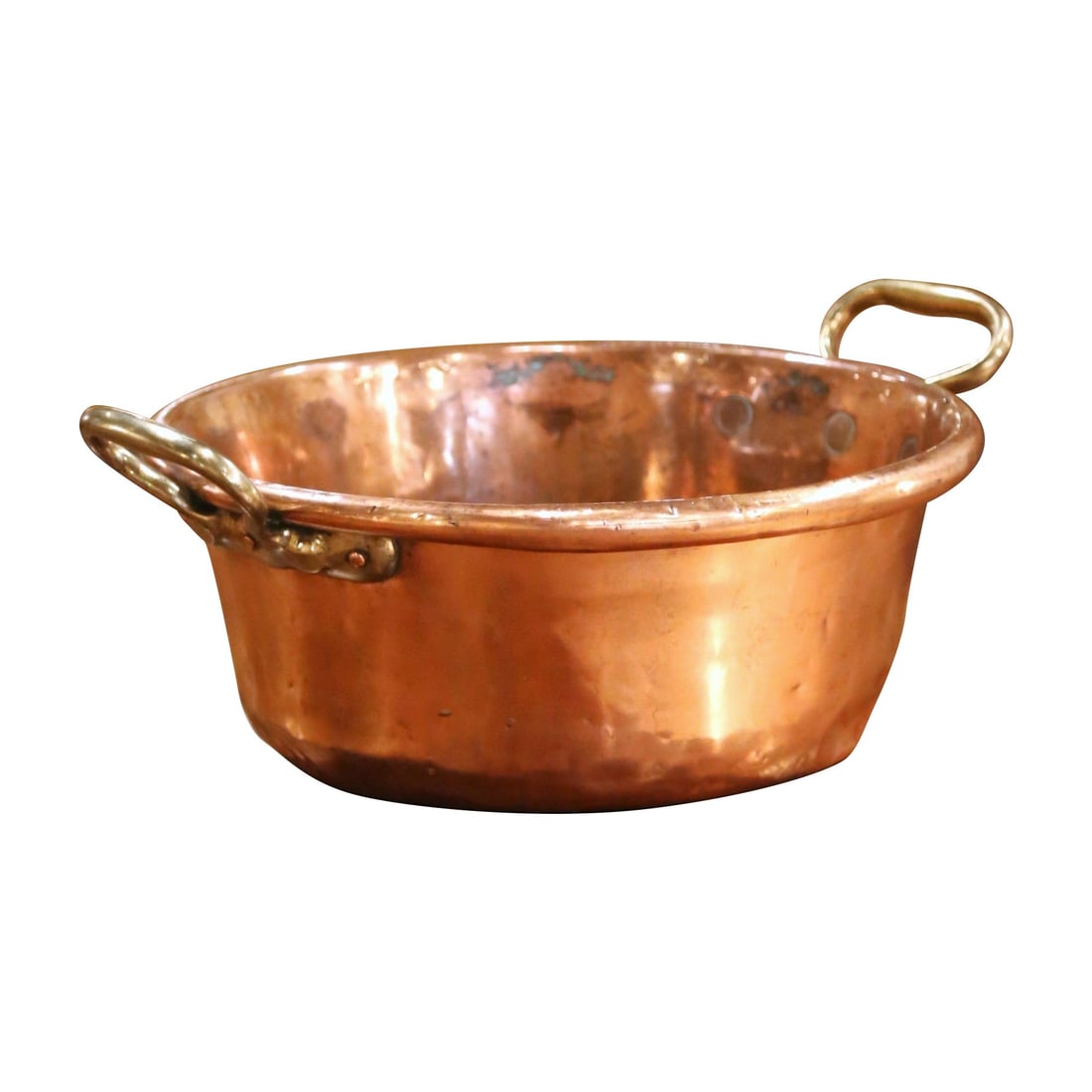 19th Century French Copper Brass Jelly Boiling Bowl Normandy (1 of 10)