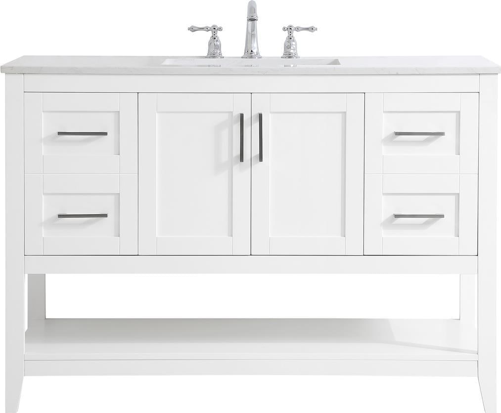 Elegant Lighting White Transitional Bathroom Vanity Brushed Nickel Finish (1 of 1)