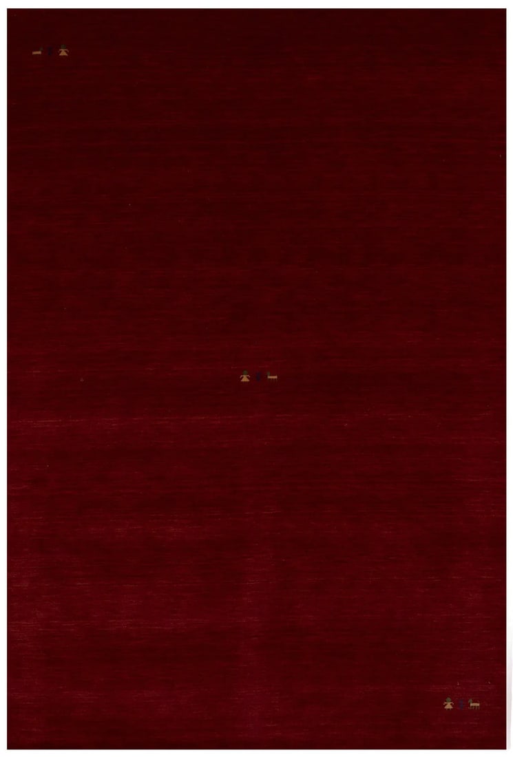 Maroon Red Modern Gabbeh Wool Area Rug 6X9 Pictorial Design: Maroon Red Modern Gabbeh Wool Area Rug 6X9 Pictorial Design Enhance your living space with this maroon red pictorial tribal rug, showcasing a modern design that complements various room styles, includ