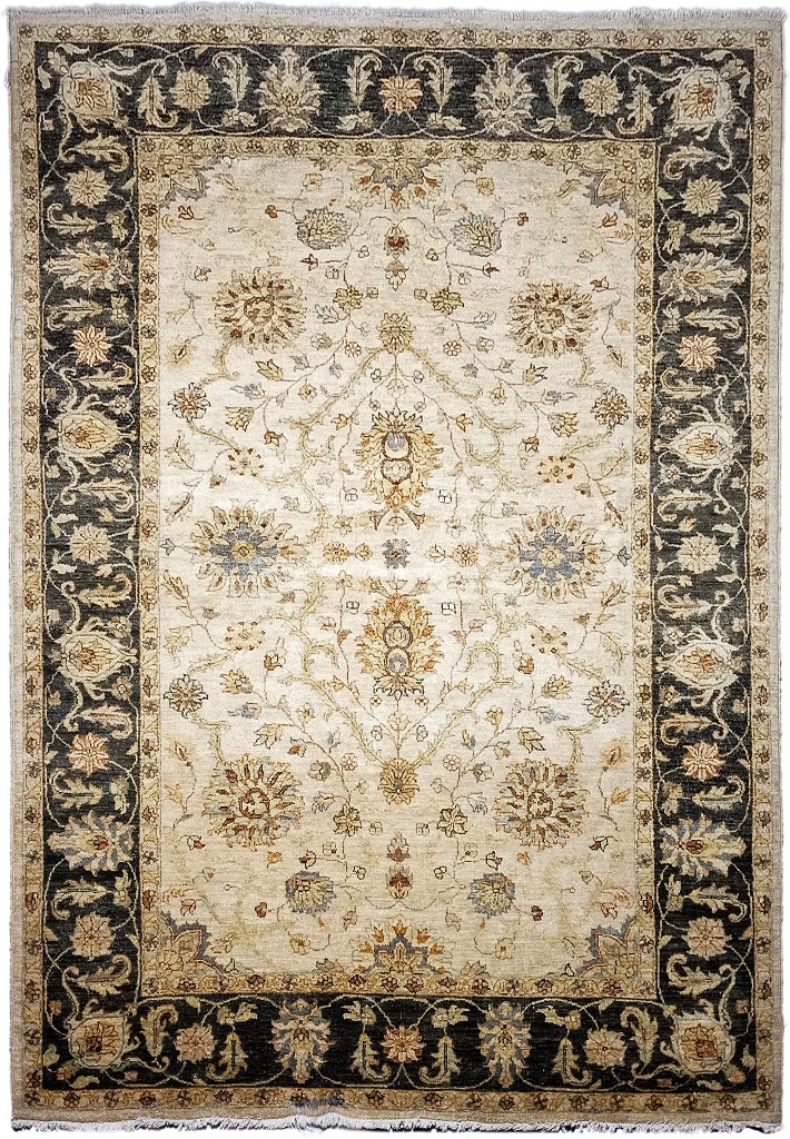 Handmade Jaipour Rug 6' x 9' Ivory Black Quality Decor: Handmade Jaipour Rug 6' x 9' Ivory Black Quality Decor Free continental US Shipping Enhance your space with this exquisite 6' x 9' handmade Jaipour rug, featuring a sophisticated ivory and black color