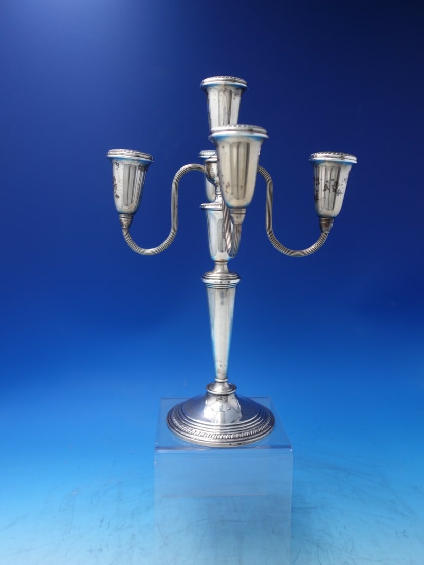 Poole Gadroon Sterling Silver 5-Light Candelabra 13 x 6.75 Vintage (1 of 9)