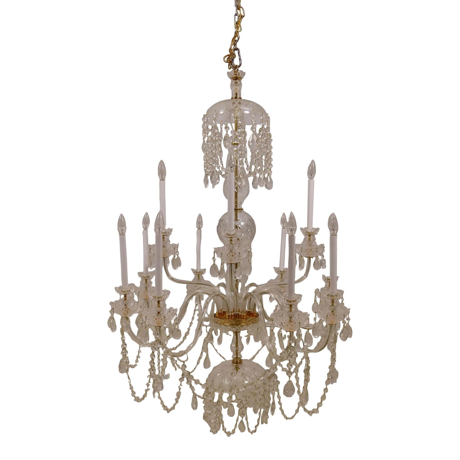 Impressive 12 Arm Crystal Chandelier Gold Finish Used in House of Cards (1 of 10)