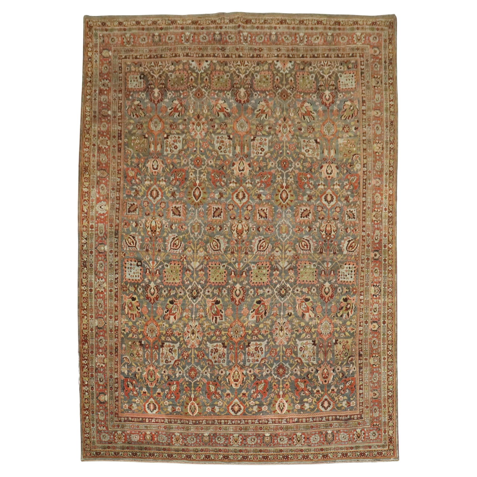 Antique Persian Bidjar Carpet 9'1" x 12' Hand-Knotted Wool Circa 1880s (1 of 11)